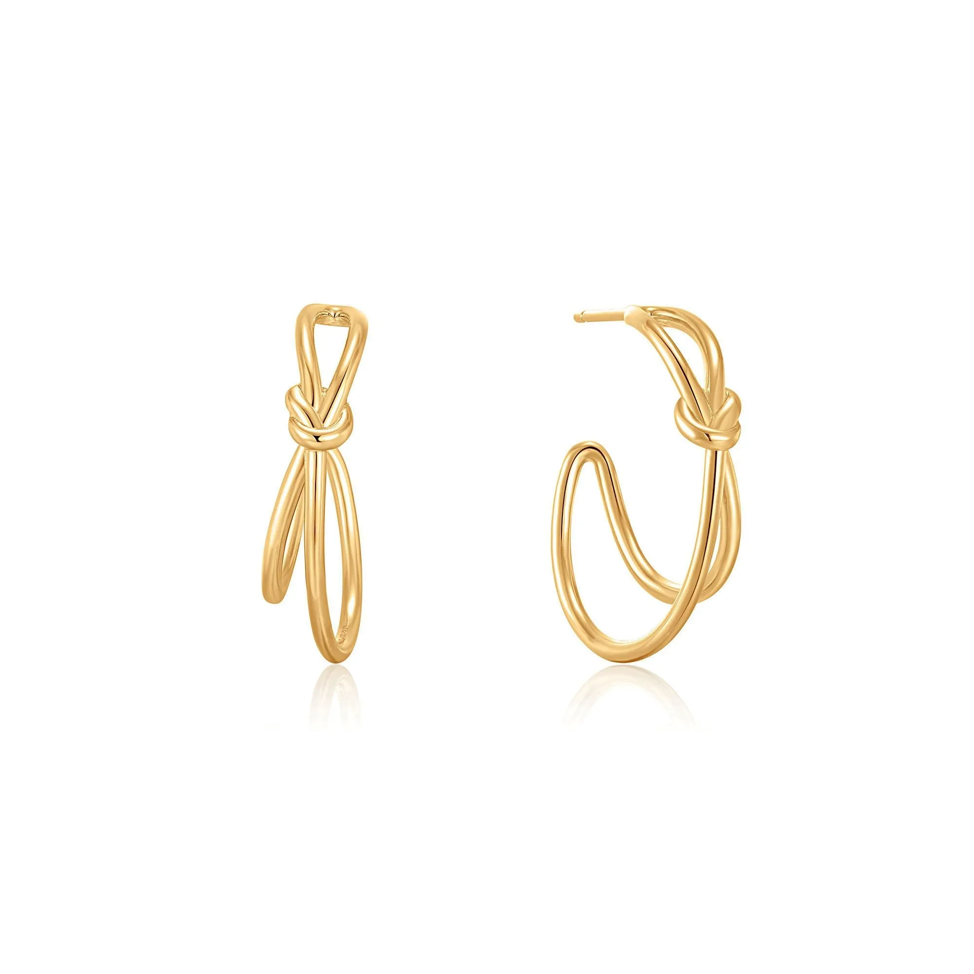 Ania Haie Gold Knot Stud Hoop Earrings