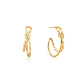 Ania Haie Gold Knot Stud Hoop Earrings