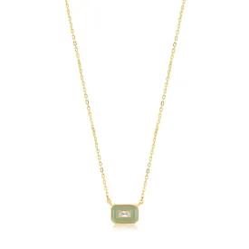 Ania Haie Sage Enamel Emblem Gold Necklace