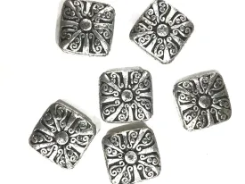 Antique Silver Square Designer Plastic Beads