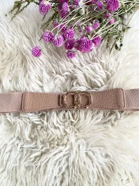 Arianna Stretch belt - Beige/Pink