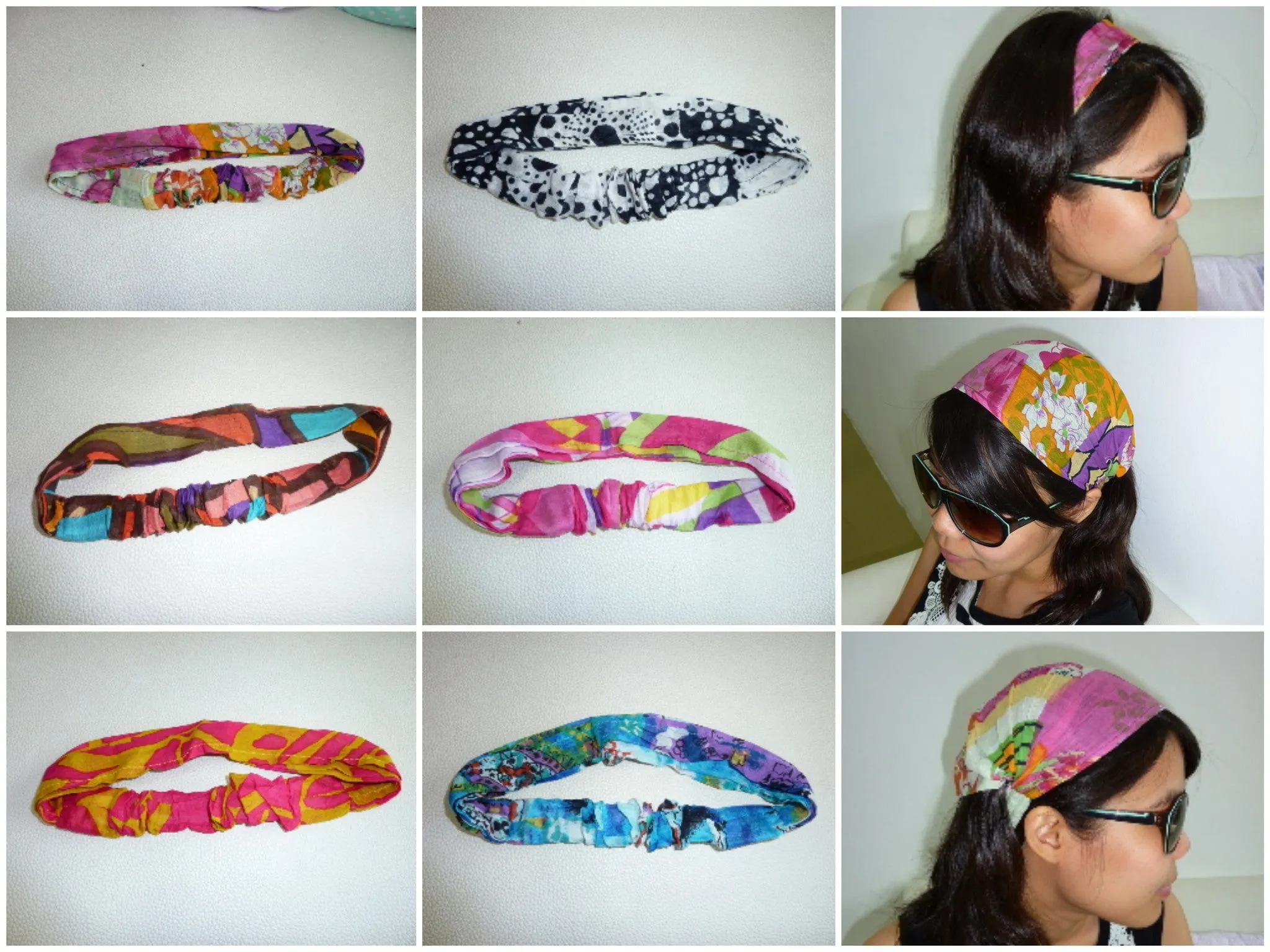 Assorted set of 10 Womens Cotton Hairbands