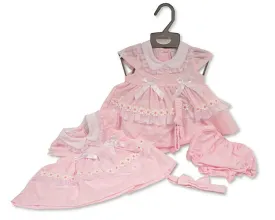 Baby Dress with Lace and Bows - Daisies (PK6) (NB-6M) BIS-2120-6146