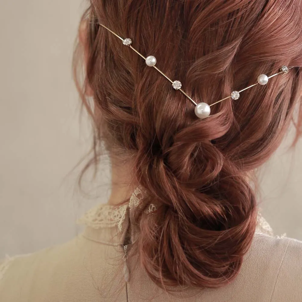 Back Headband with Pearl and Stone