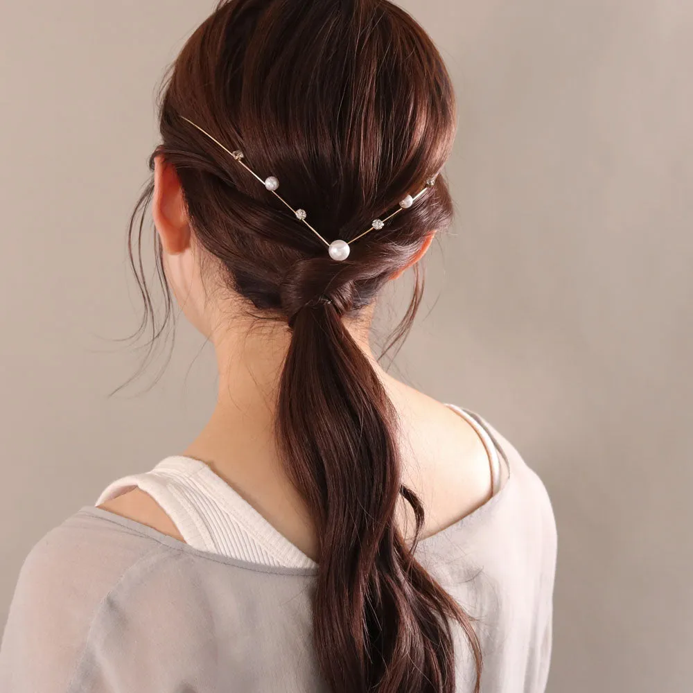 Back Headband with Pearl and Stone