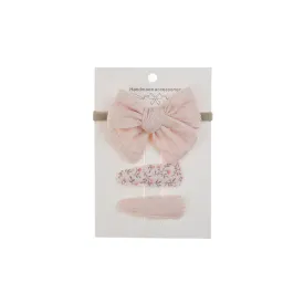 Ballerina Snap Hair Clips & Bow Set in Fairy Floss