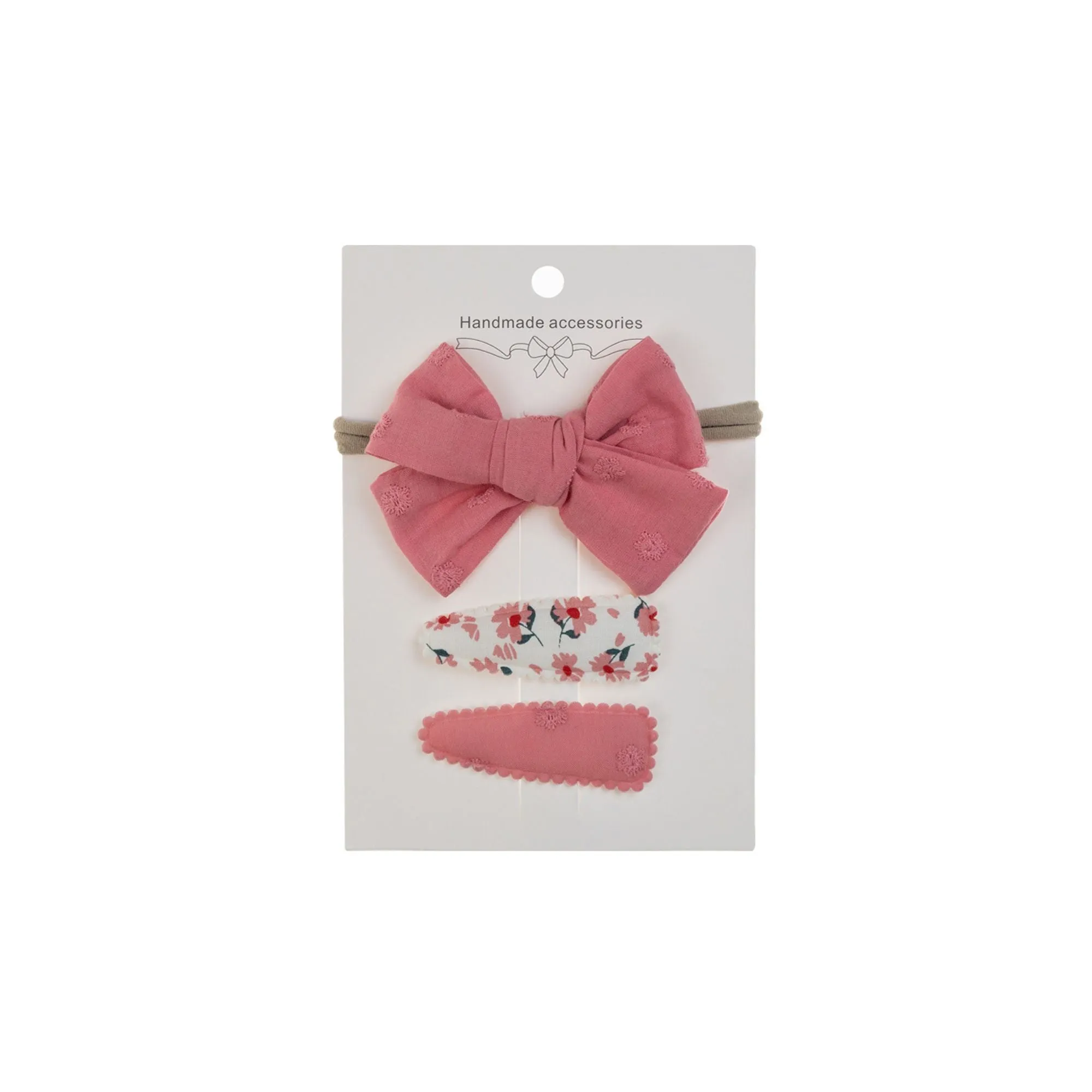 Ballerina Snap Hair Clips & Bow Set in Rose