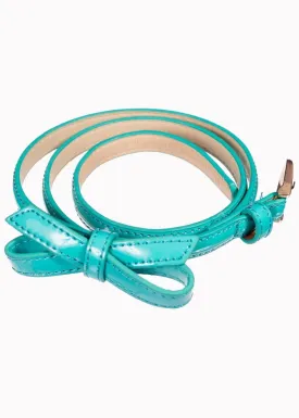 Banned Gold Rush Bow Belt Aqua