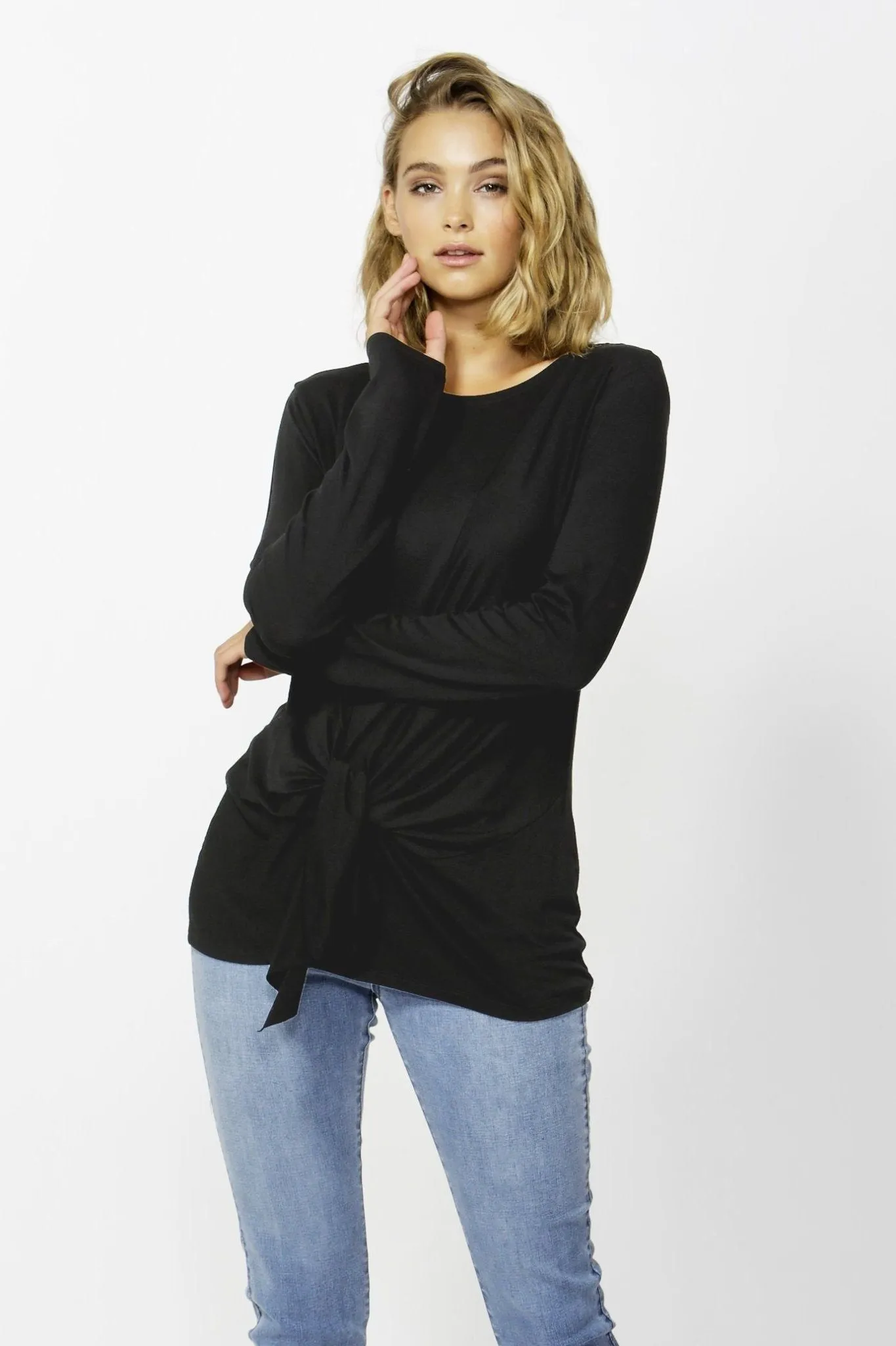 Betty Basics Monaco Knot Top in Black