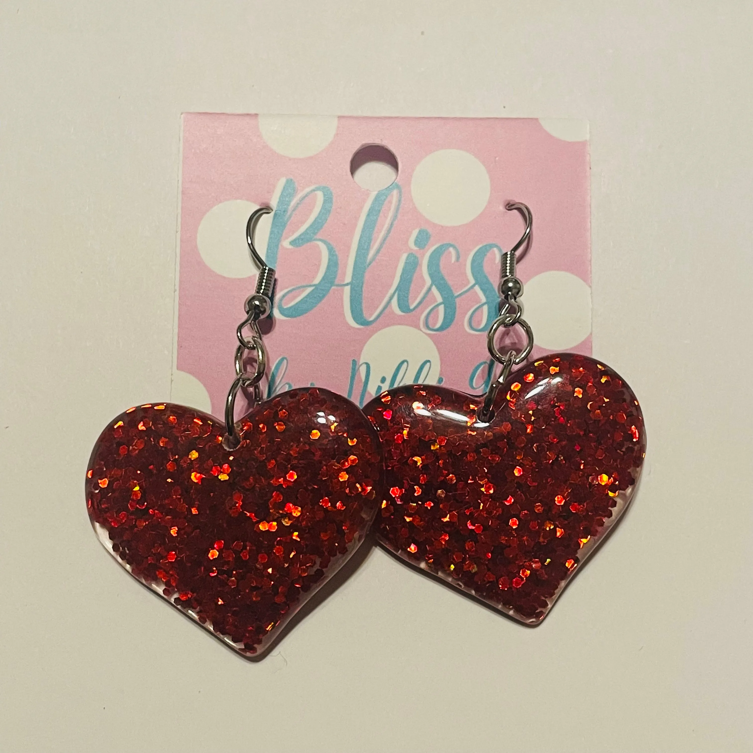 Big Chunky Glitter Heart Statement Earrings- More Styles Available!