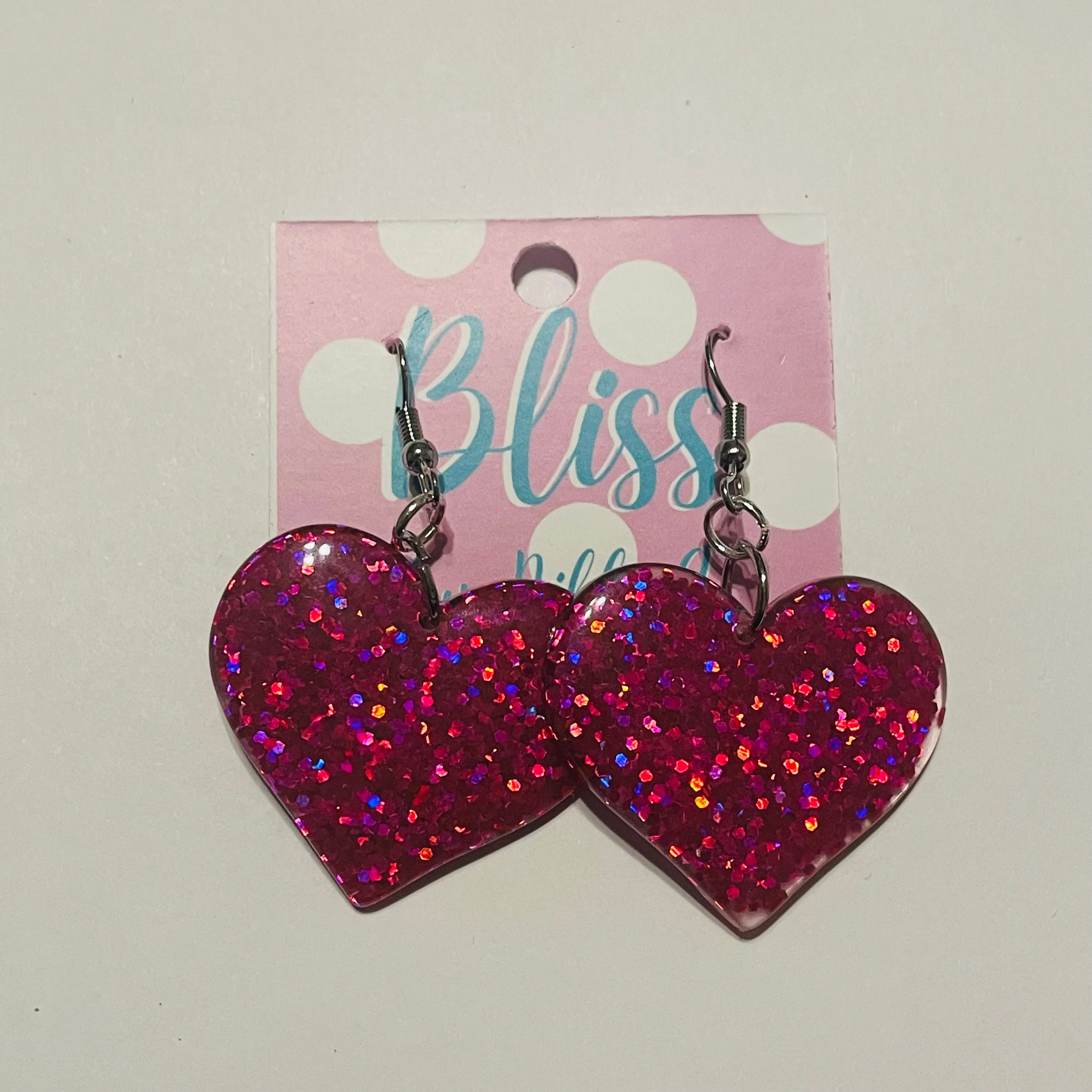 Big Chunky Glitter Heart Statement Earrings- More Styles Available!