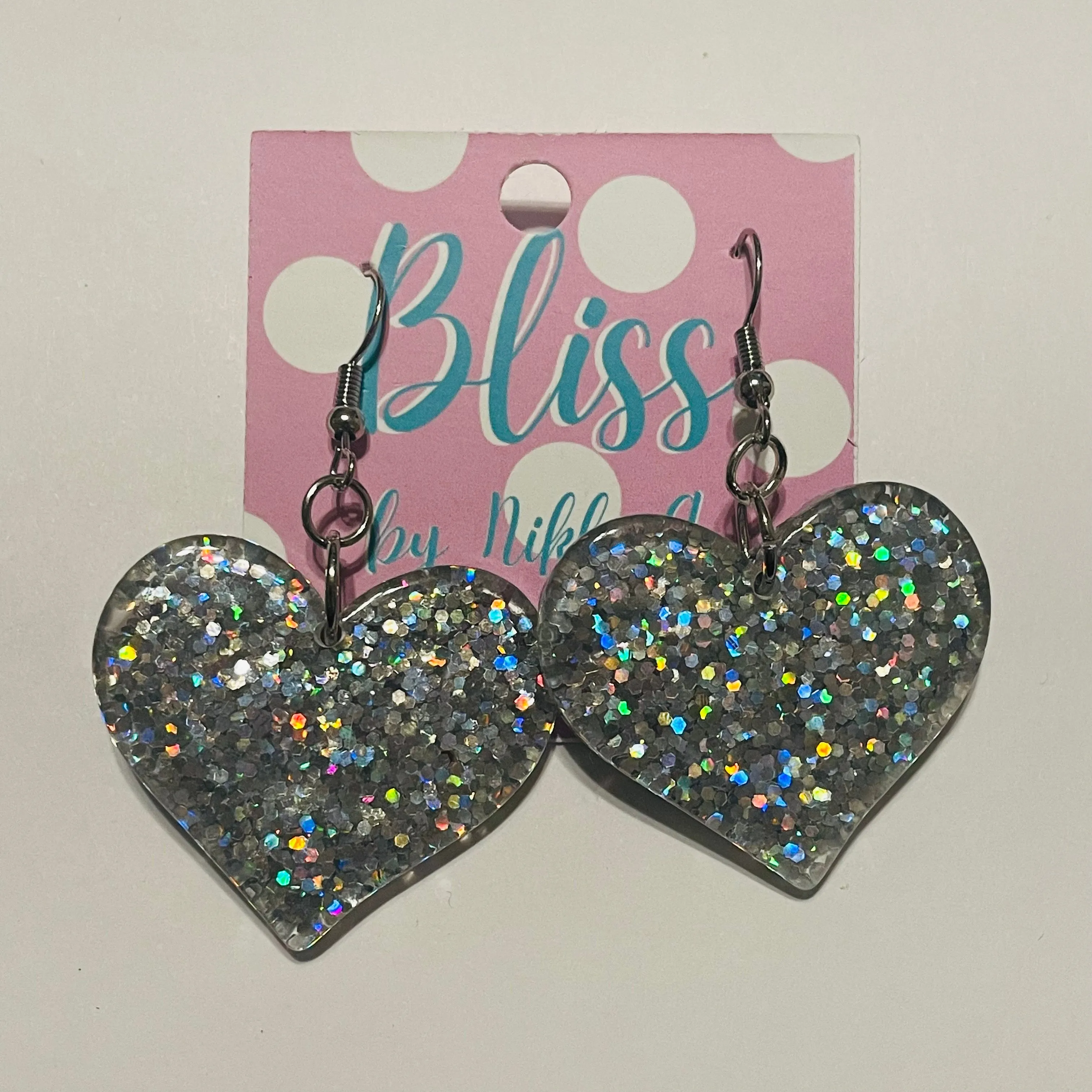 Big Chunky Glitter Heart Statement Earrings- More Styles Available!