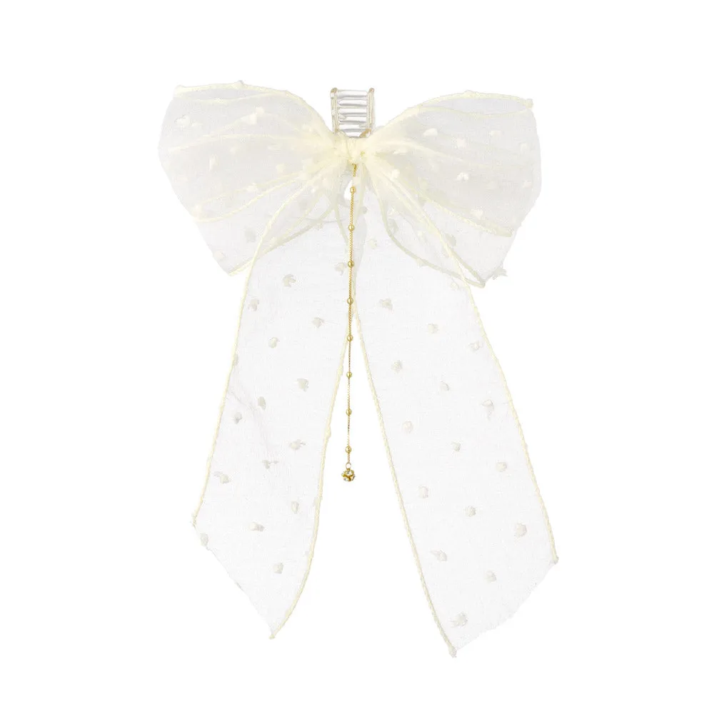 Big Sheer Dot Bow Hair Clip