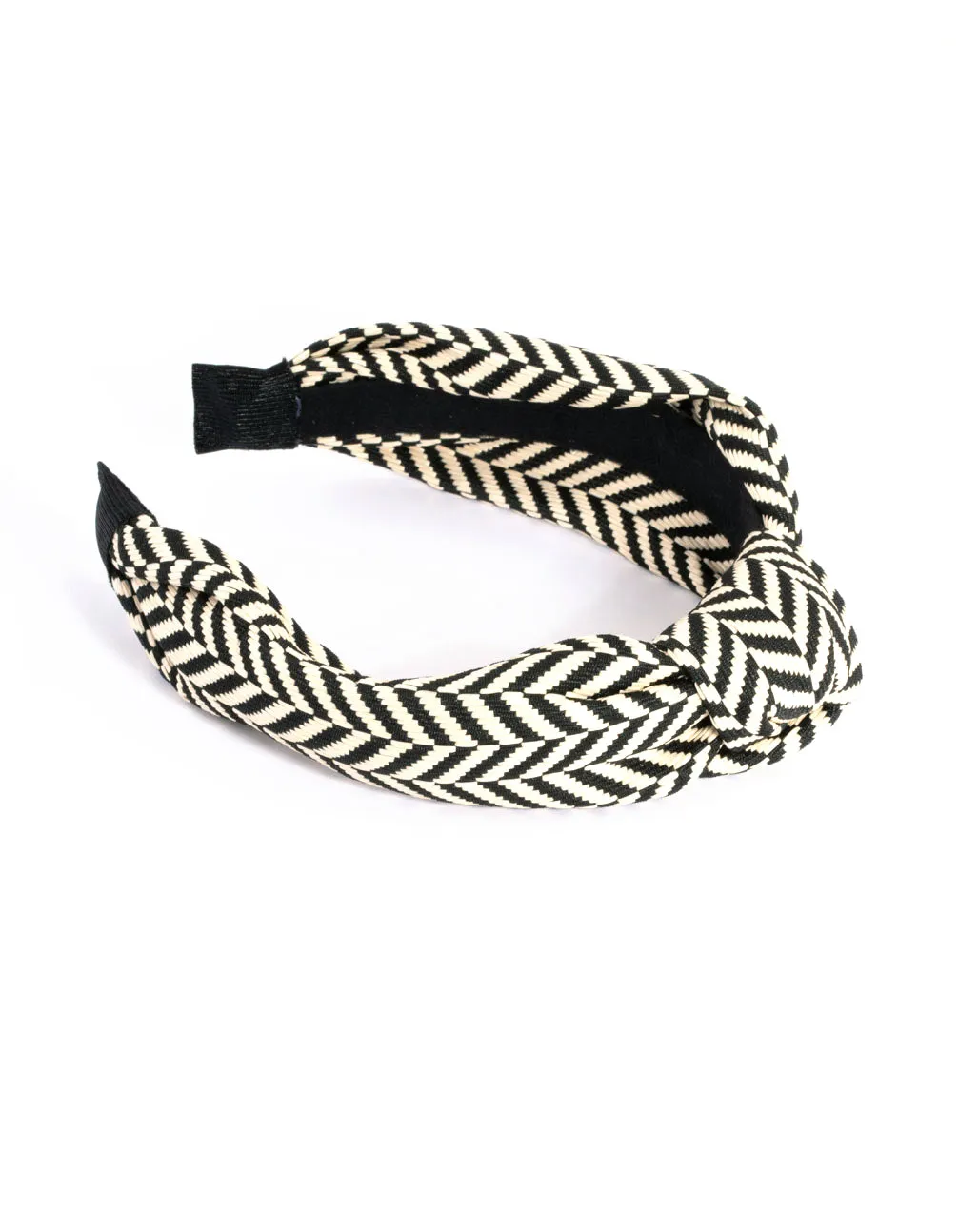 Black & White Fabric Woven Print Fabric Headband