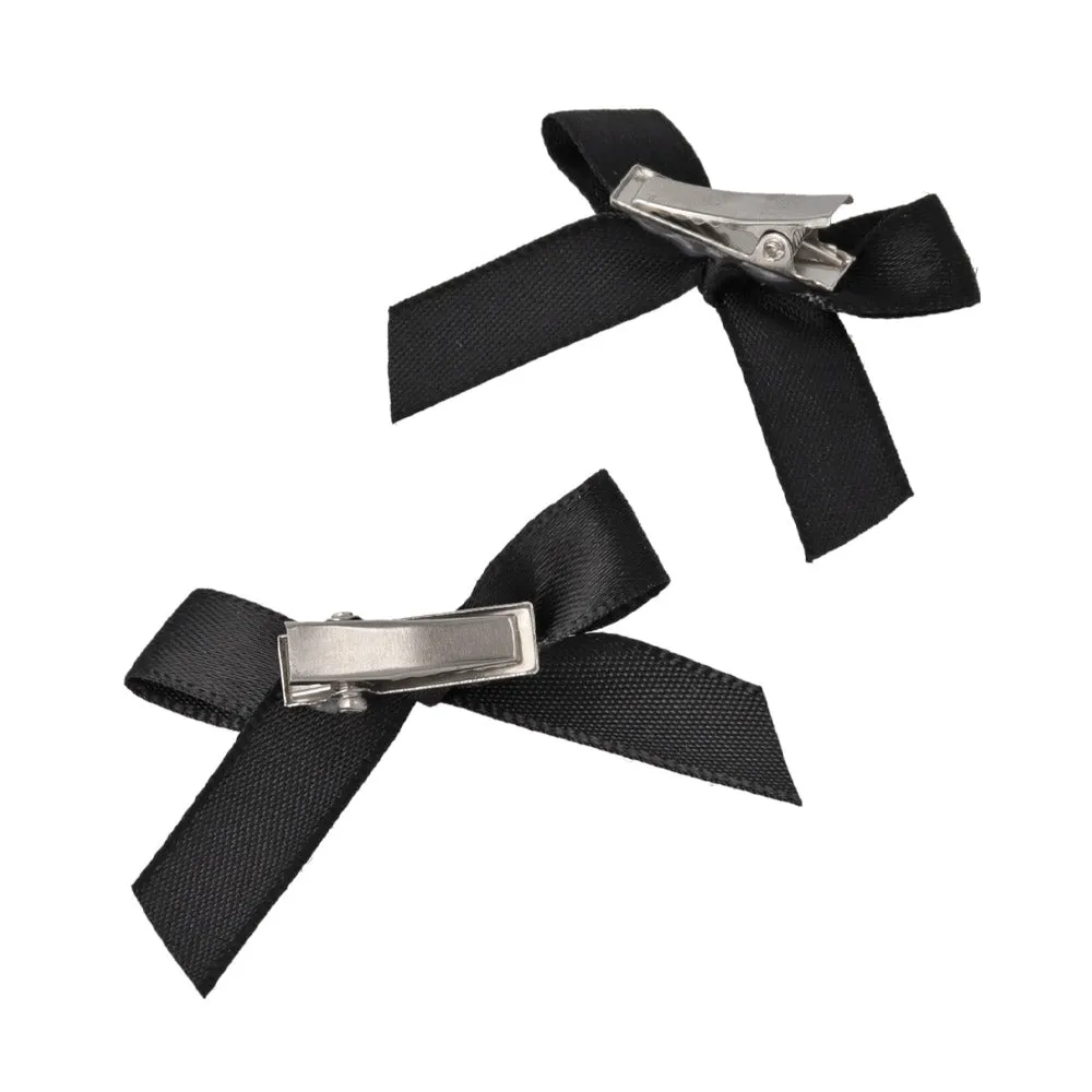 Black Bow Pinch Clip Set