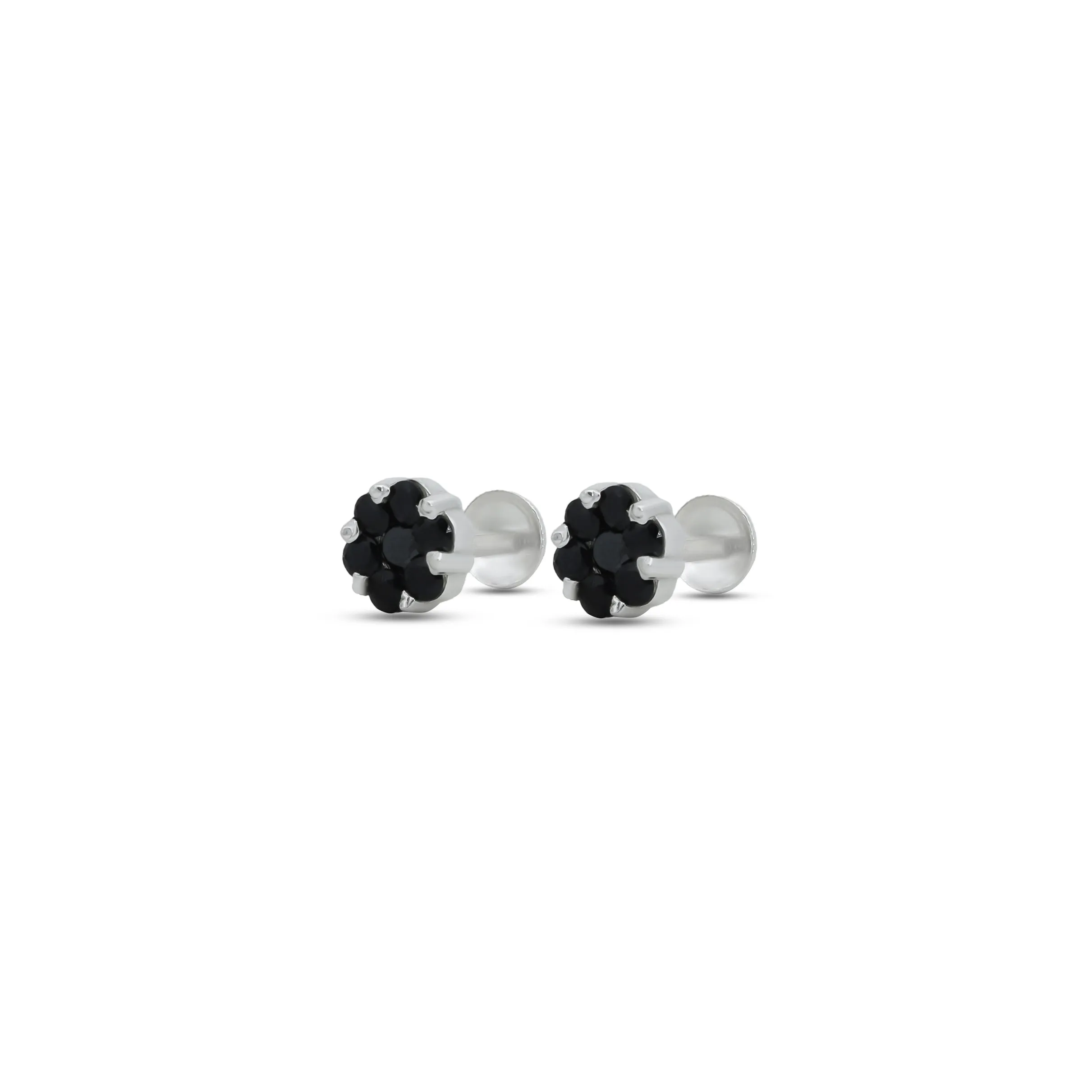 Black Gemstone Sterling Silver Earrings