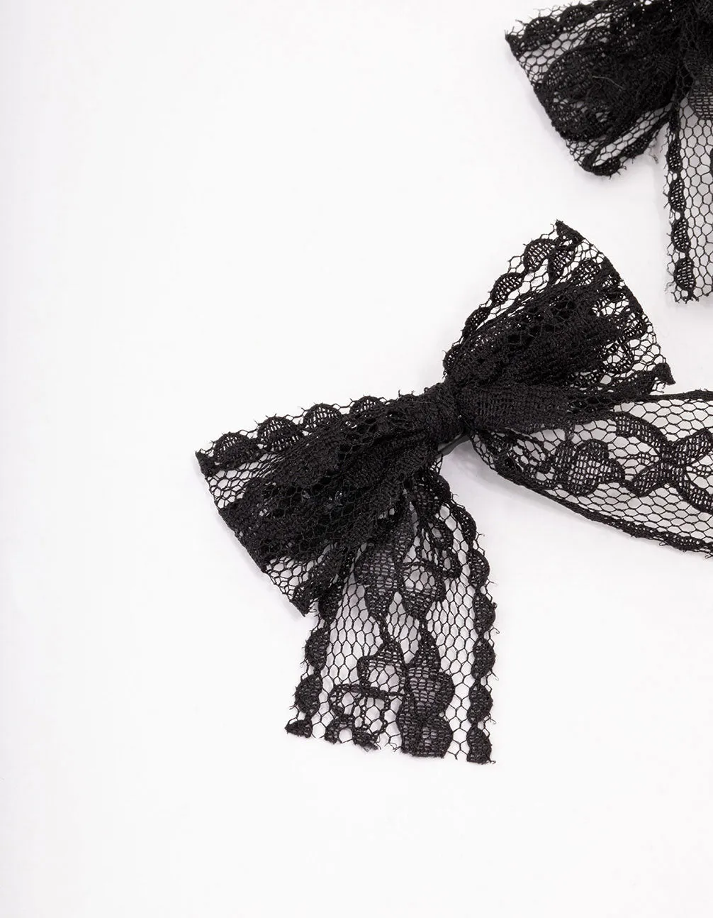 Black Lace Hair Bow Pack