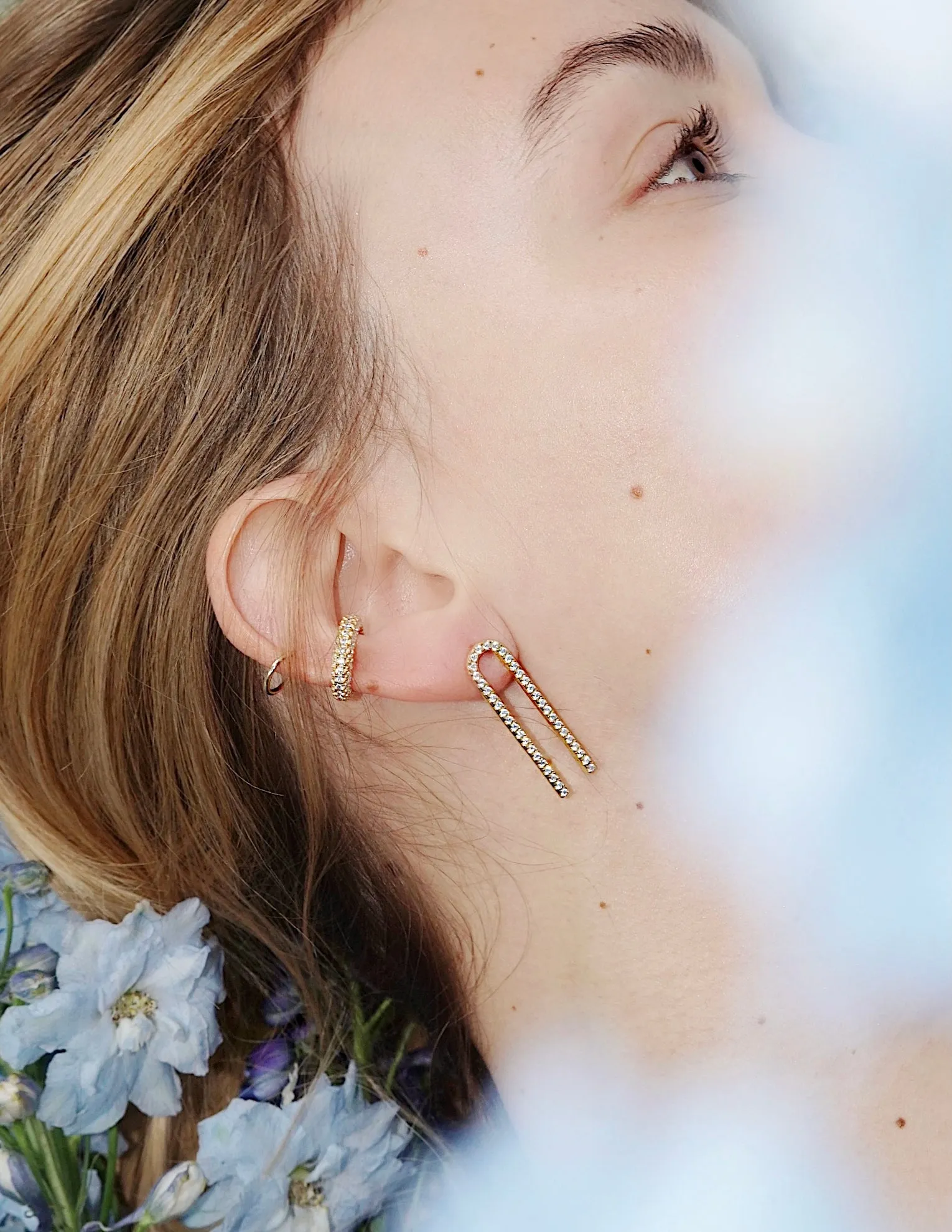 Blake Crystal Earrings <br> Gold Vermeil