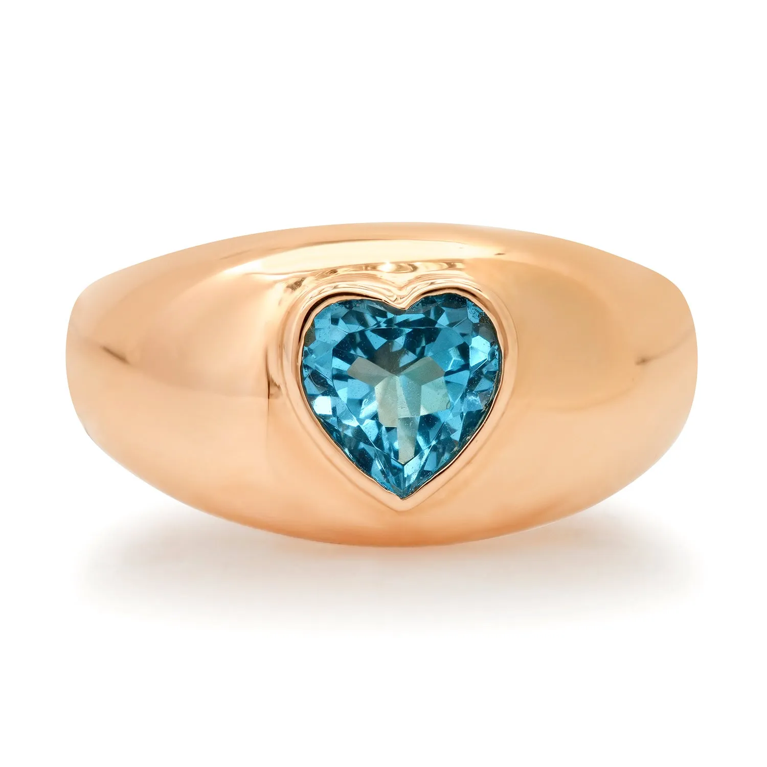 Blue Topaz Heart Dome Ring