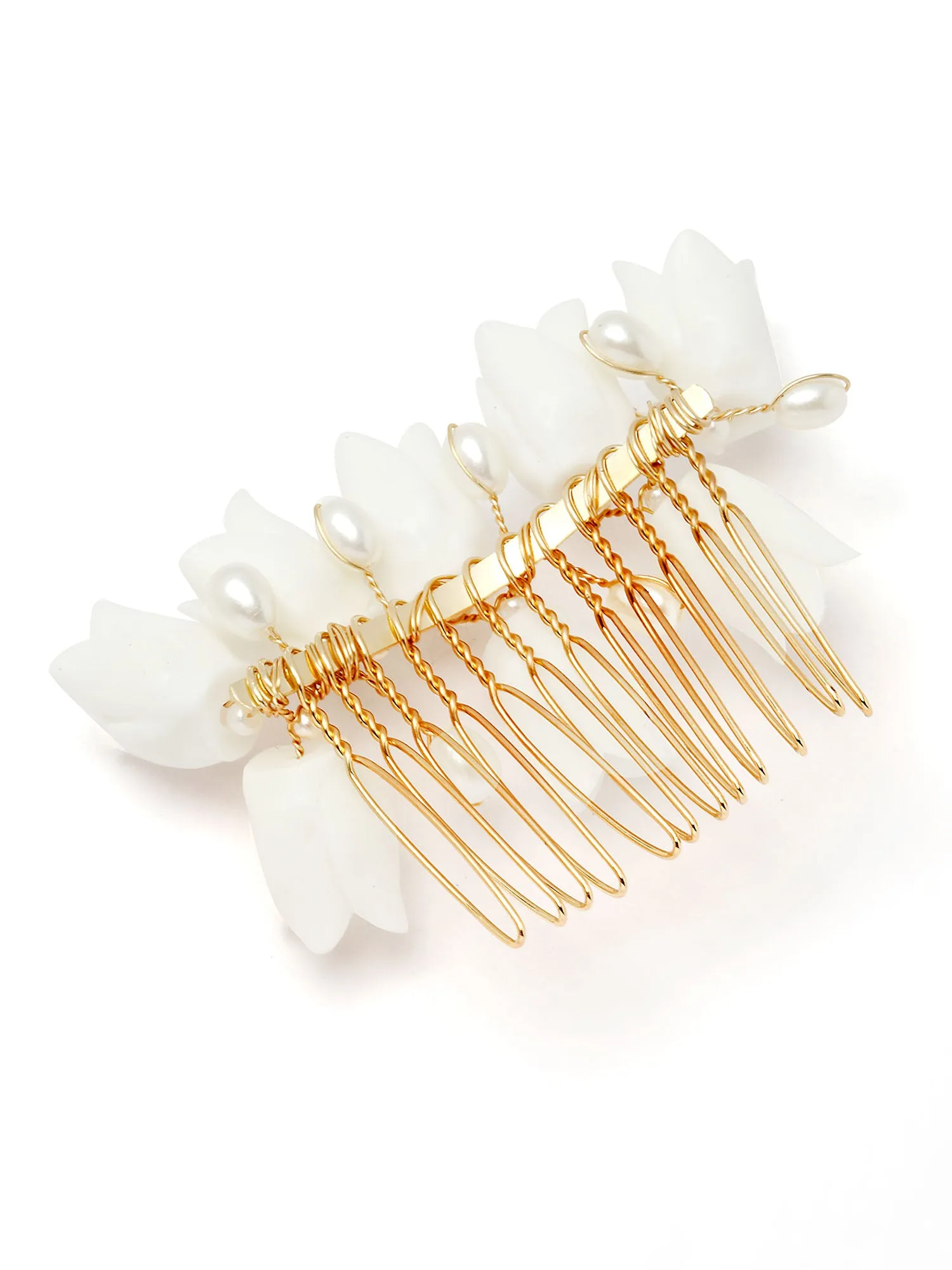 Bohey by KARATCART White Rose Design Hair Clip for Women