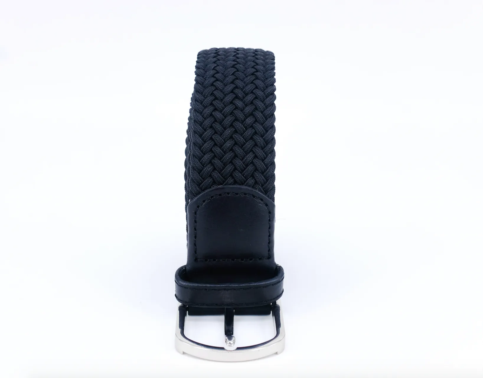 Braided Belt | Black | Black leather | Steel