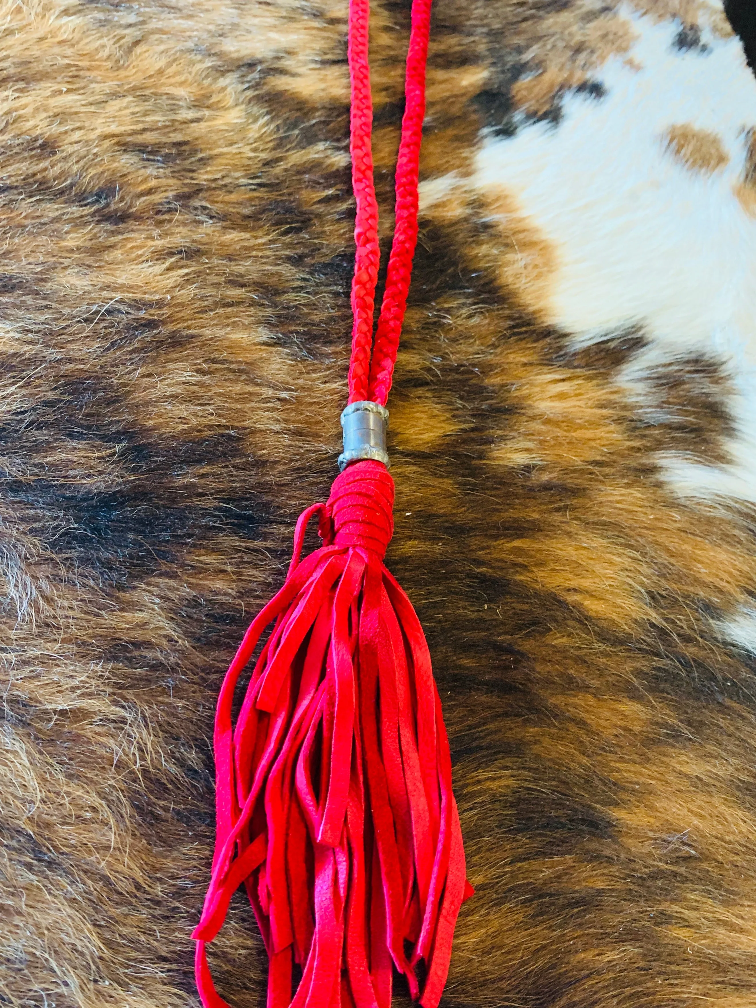 Braided Leather Tassel Necklace