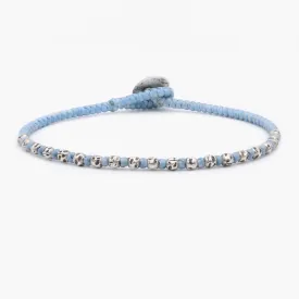 Braided "Kamasan" Silver Bracelet (Light Blue)