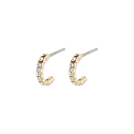 BRIGITTE crystal half hoops gold-plated