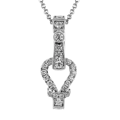 Buckle Pendant Necklace in 18k Gold with Diamonds