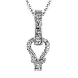 Buckle Pendant Necklace in 18k Gold with Diamonds