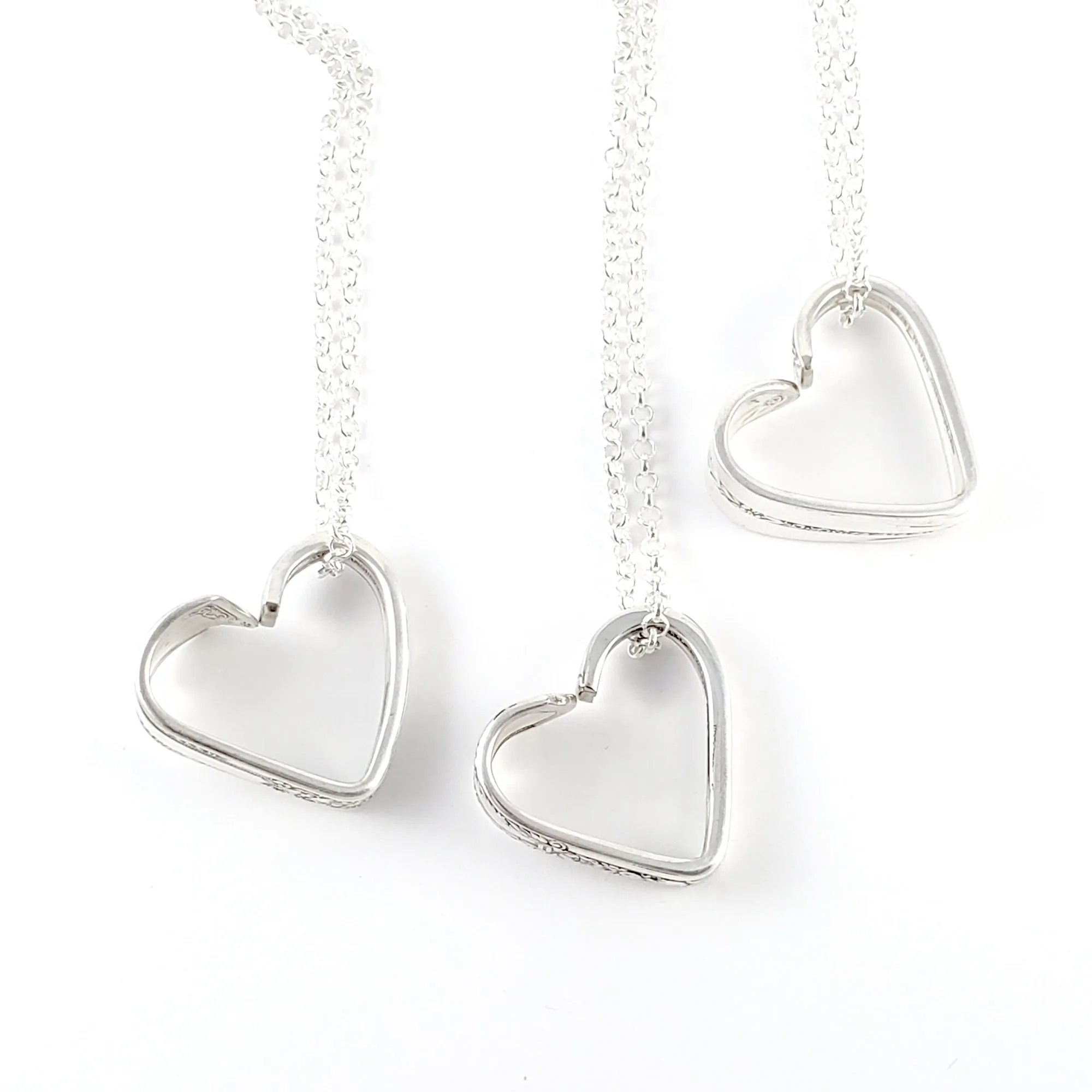 Bulk Lot of 10 Upcycled Open Heart Spoon Necklaces - Wholesale