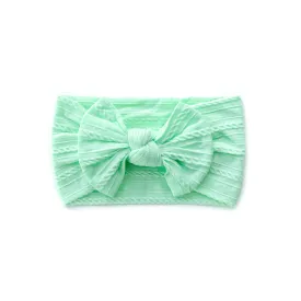 Cable Bow Headband - Mint