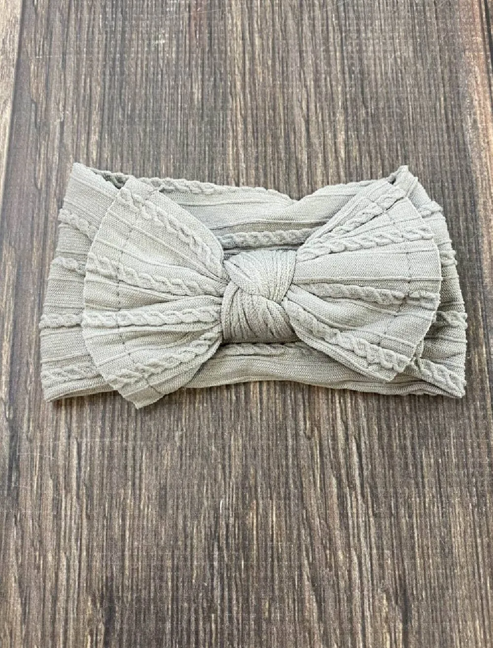 Cable Knit Bow Headband: Eggplant