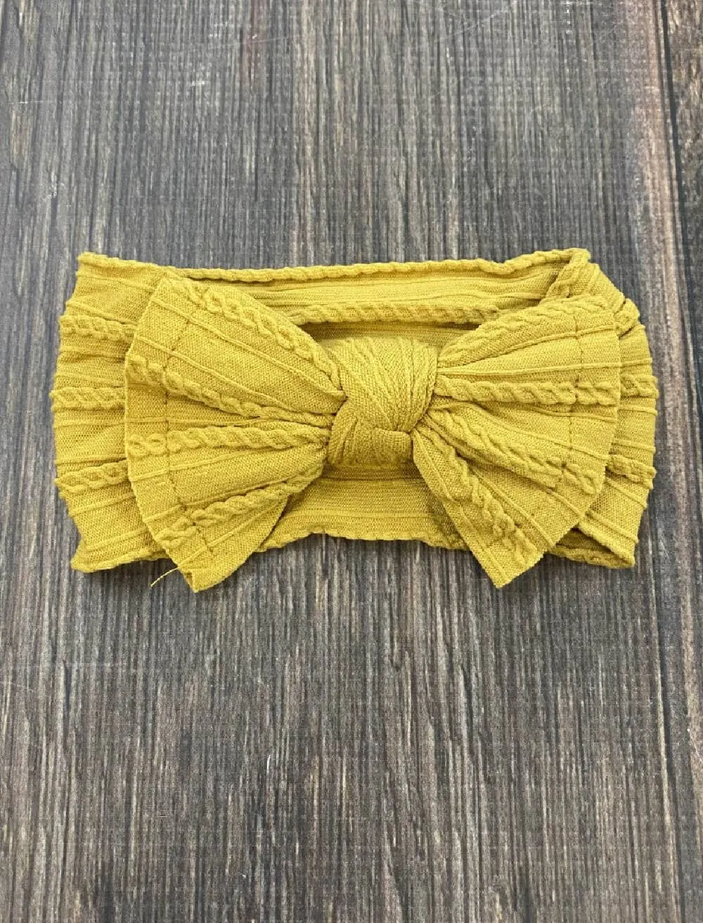 Cable Knit Bow Headband: Eggplant