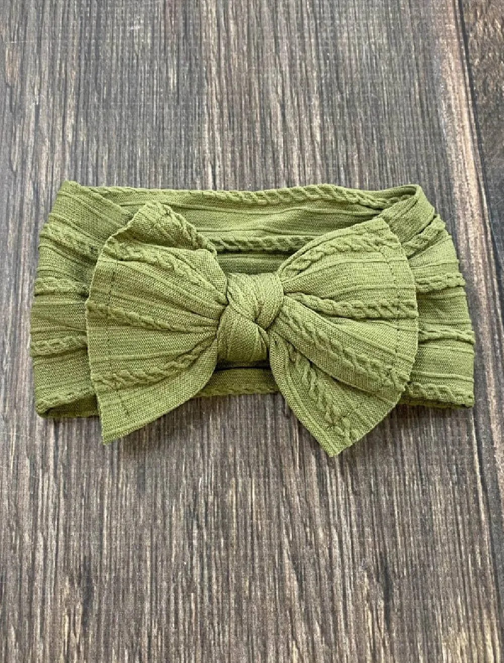 Cable Knit Bow Headband: Oatmeal