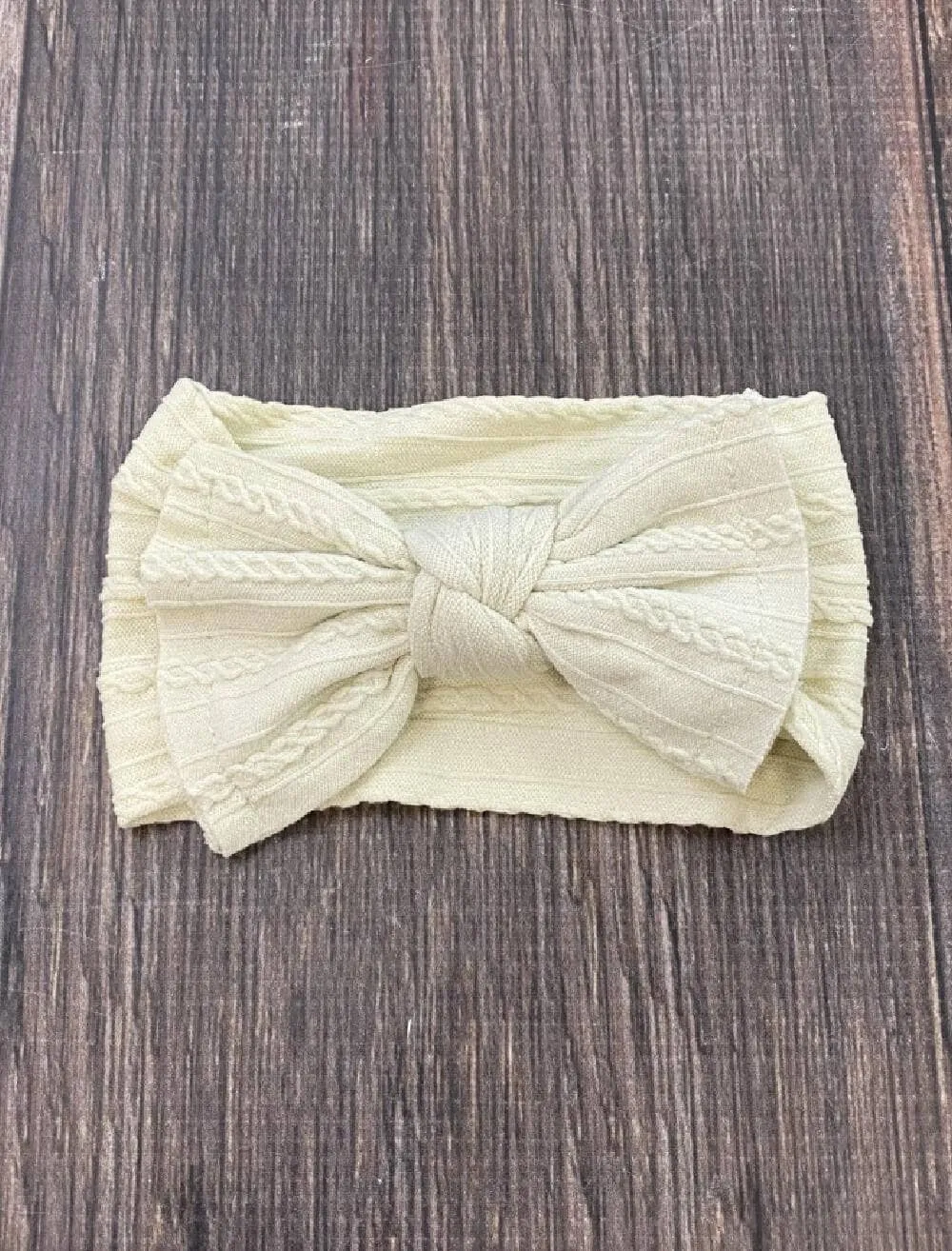 Cable Knit Bow Headband: Oatmeal