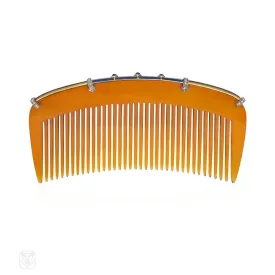 Cartier Art Deco hair comb and silk pouch