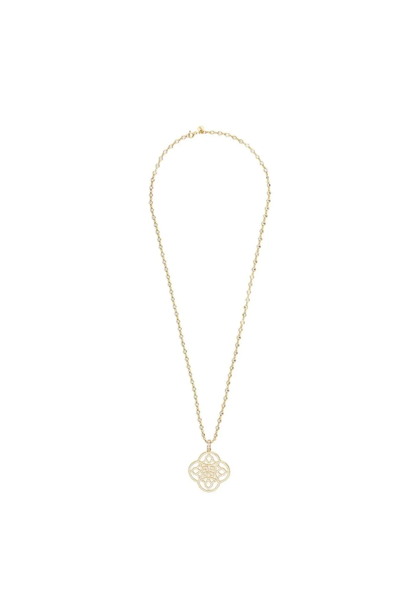 Celtic Knot Clover Pendant Necklace Gold