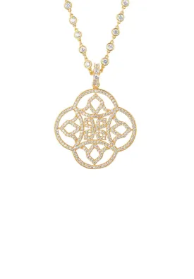 Celtic Knot Clover Pendant Necklace Gold