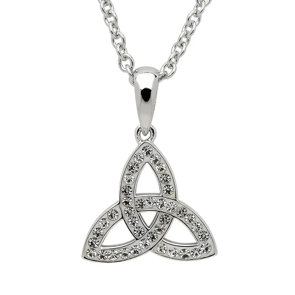 Celtic Trinity Knot Necklace (Stone-Set)