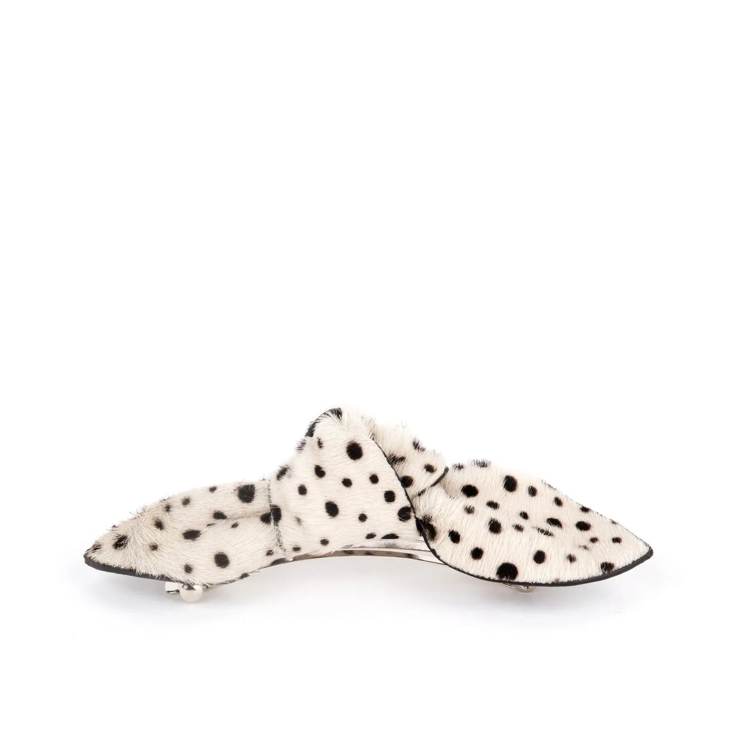 Charlotte Leather Knot Hair Barrette, Cheetah