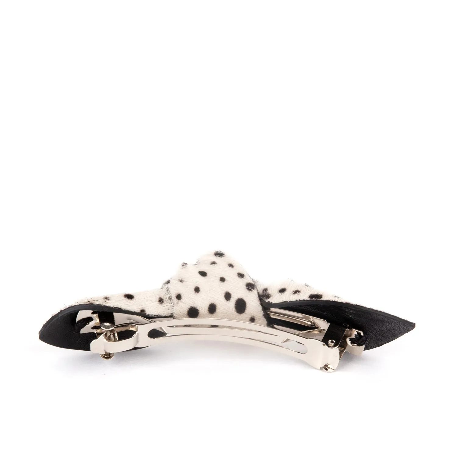 Charlotte Leather Knot Hair Barrette, Cheetah