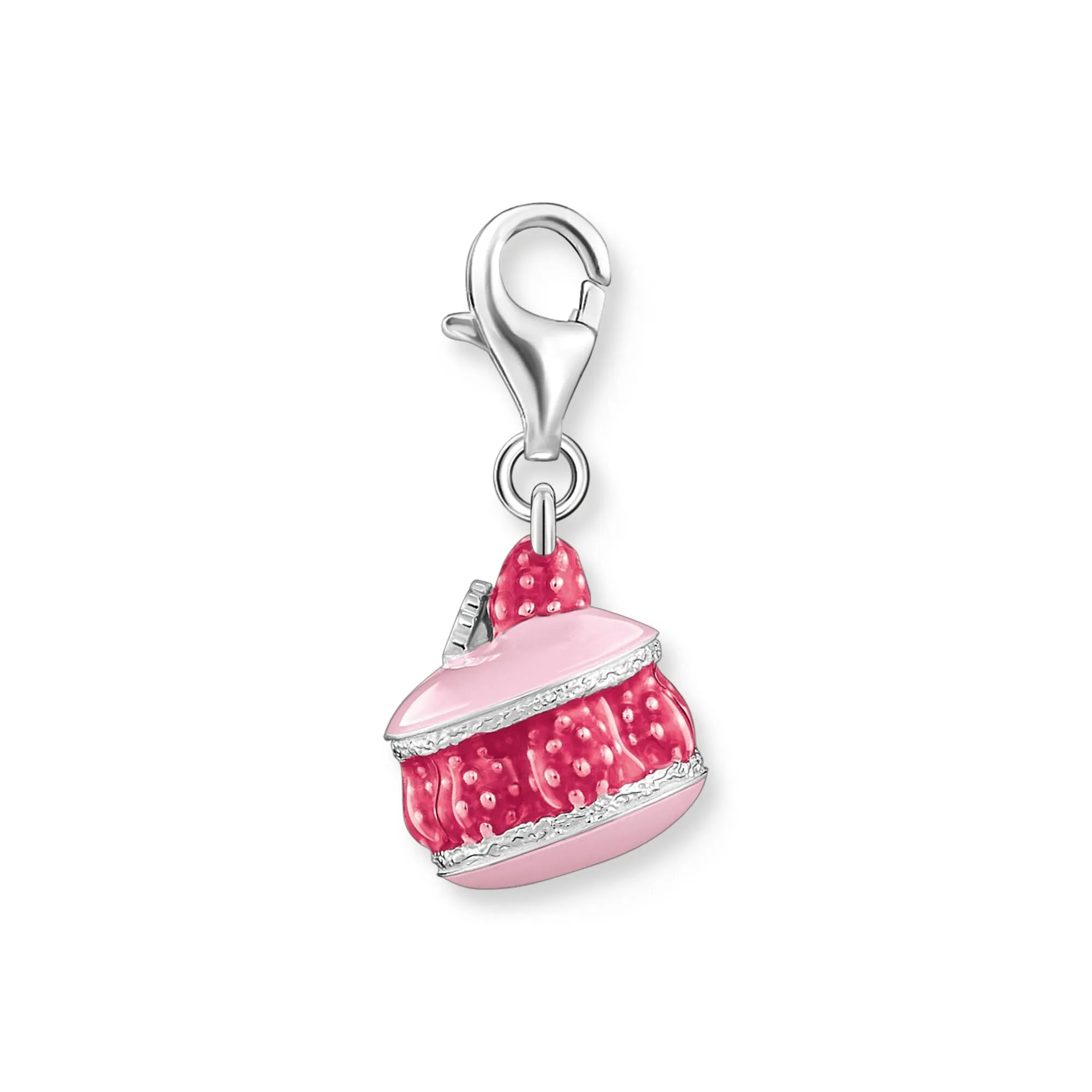 Charm Pendant with pink raspberry macaron