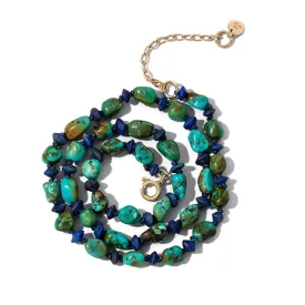 Chronos Strand, Turquoise & Lapis, Gold