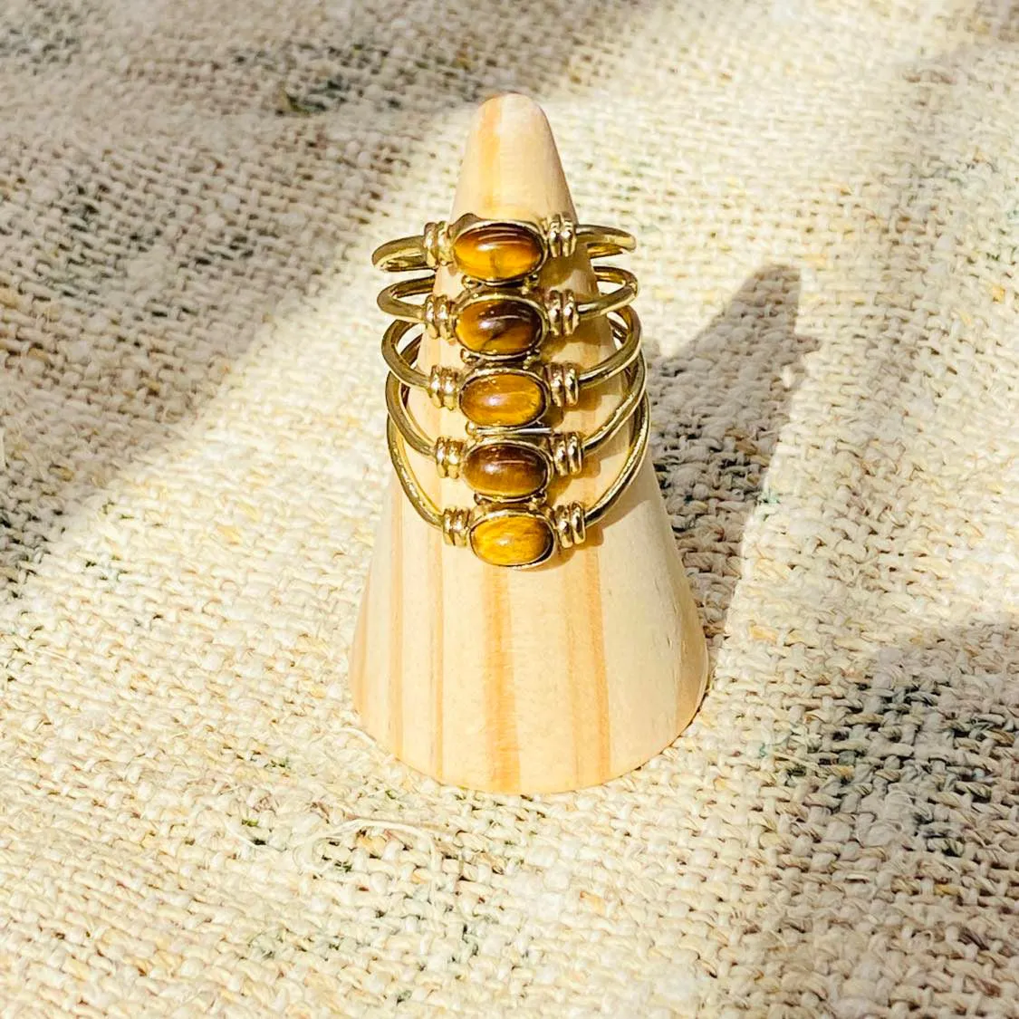 Chunky Crystal Rings, Handmade Gold Filled Stackable Rings, Multi Layer Vintage Rings, Bohemian Jewelry, Gift For Her, Non Tarnish Rings