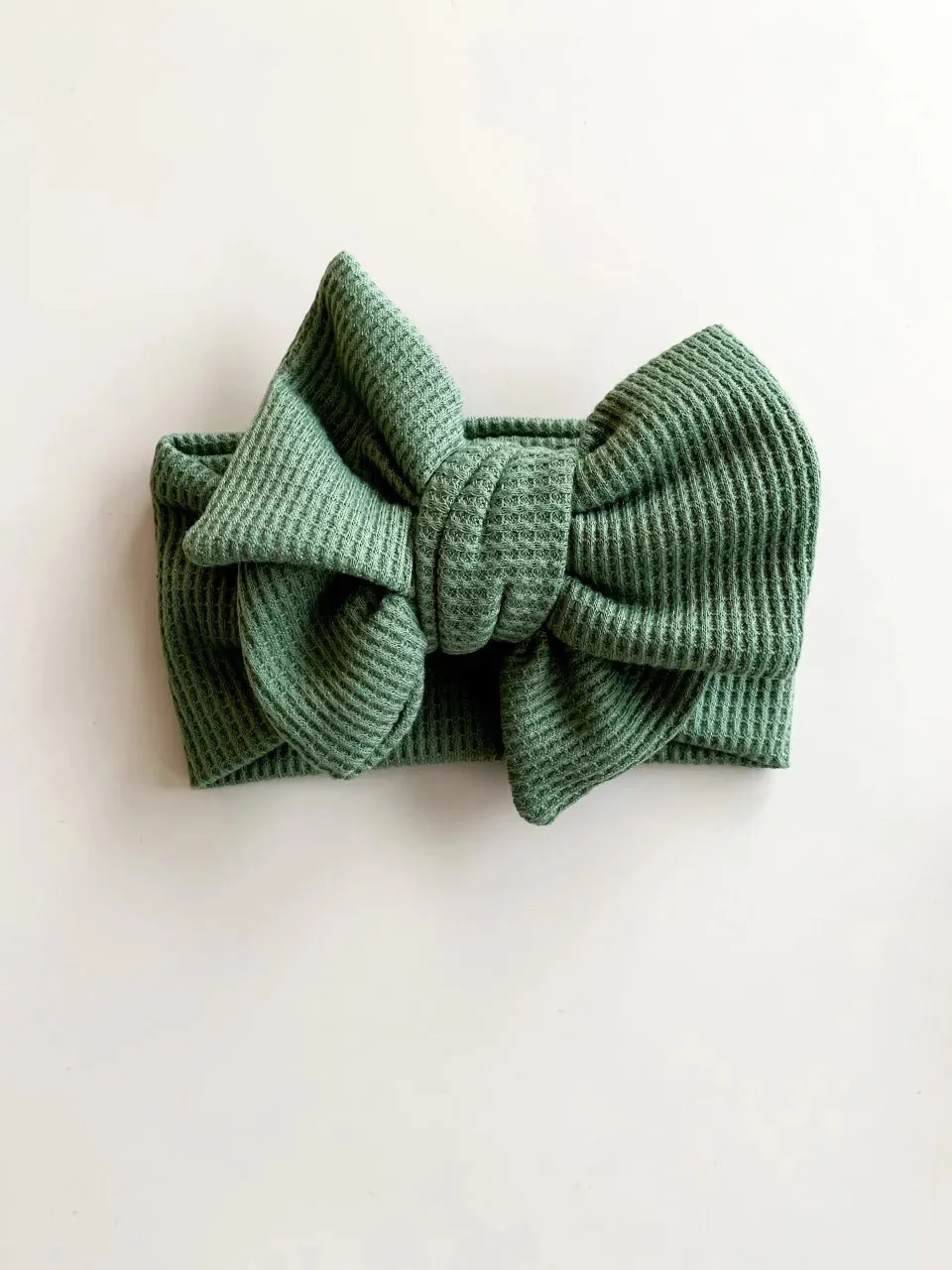 Chunky Waffle Bow Headband | Sage