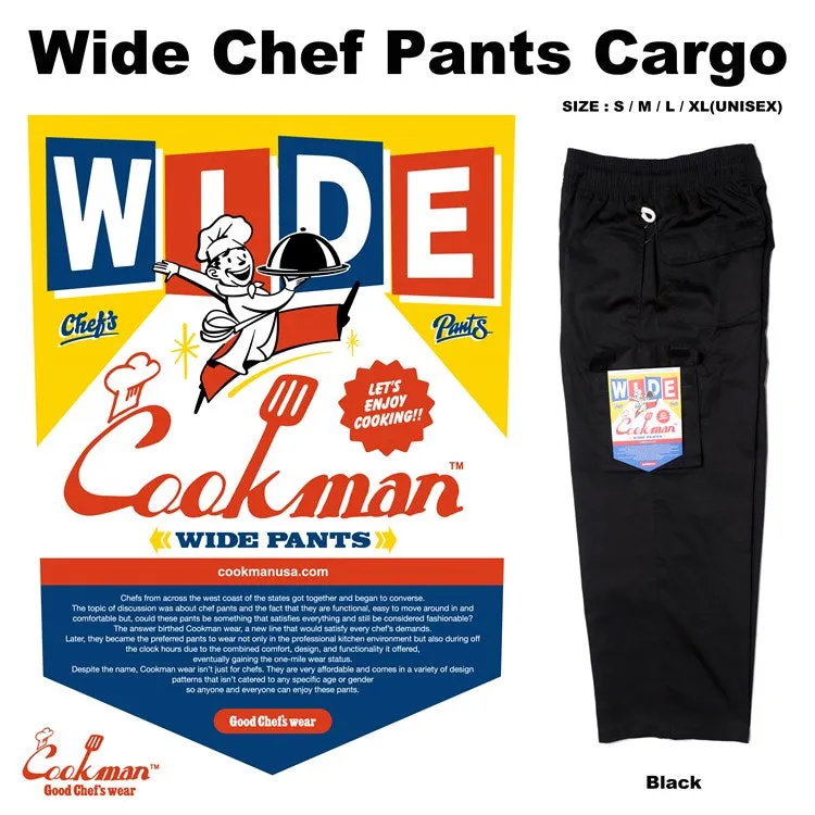 Cookman Wide Chef Pants Cargo - Black