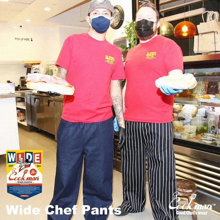 Cookman Wide Chef Pants - Denim : Navy