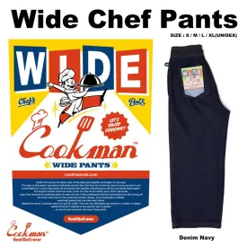 Cookman Wide Chef Pants - Denim : Navy