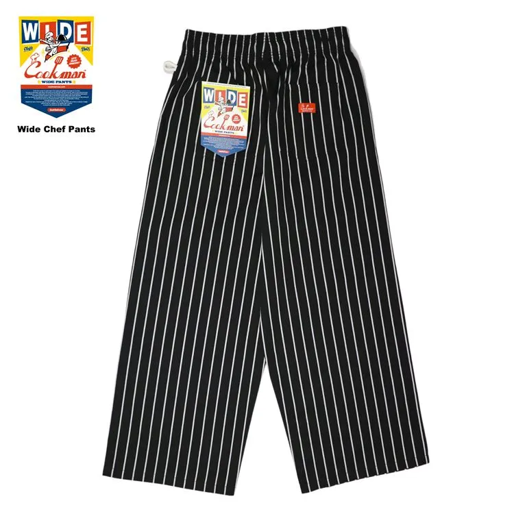 Cookman Wide Chef Pants - Stripe : Black